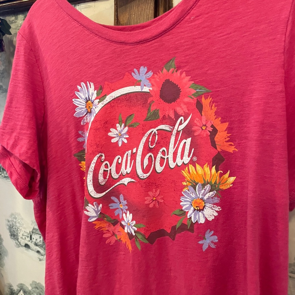LB lane Bryant hot pink Coca Cola tee t shirt 18/20